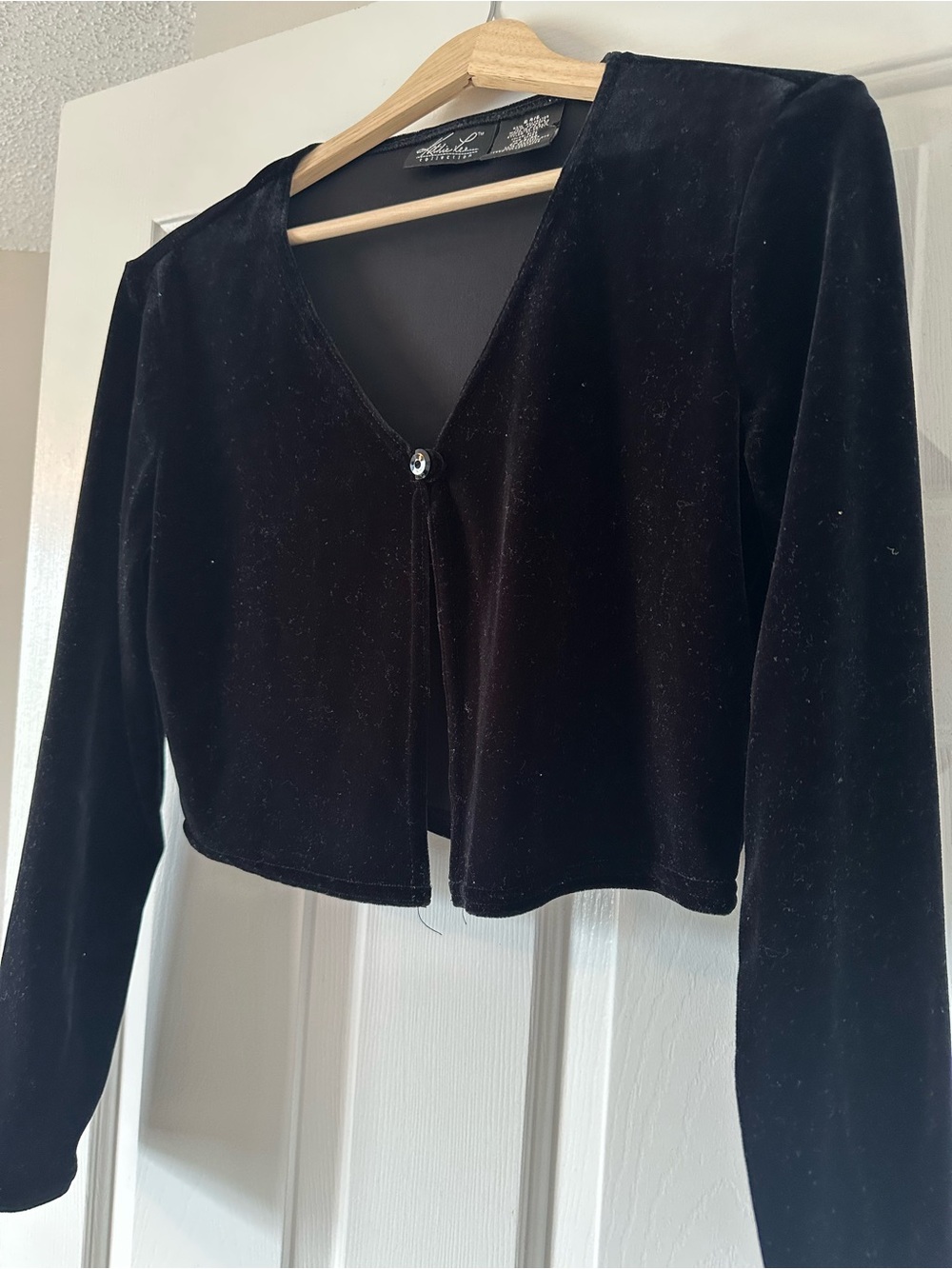 Kathie Lee Collection Black Velvet Cardigan